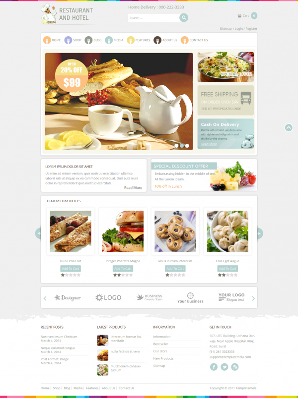 Mẫu thiết kế website nhà hàng ẩm thực Restaurant