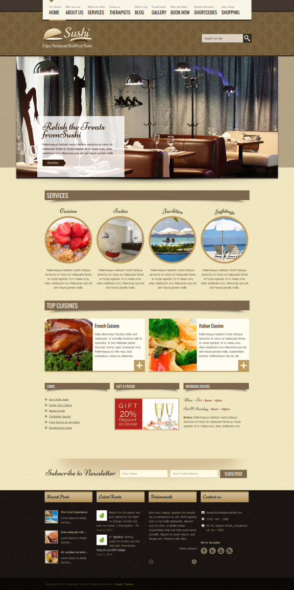 Mẫu thiết kế web chuyên nghiệp cho nhà hàng Dt