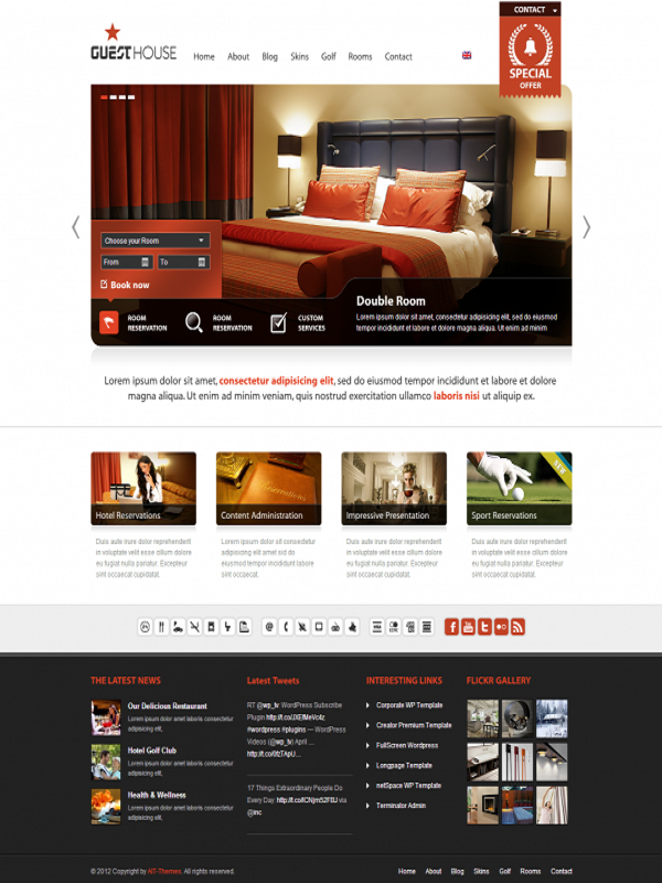 Mẫu thiết kế website cho khách sạn Guest House