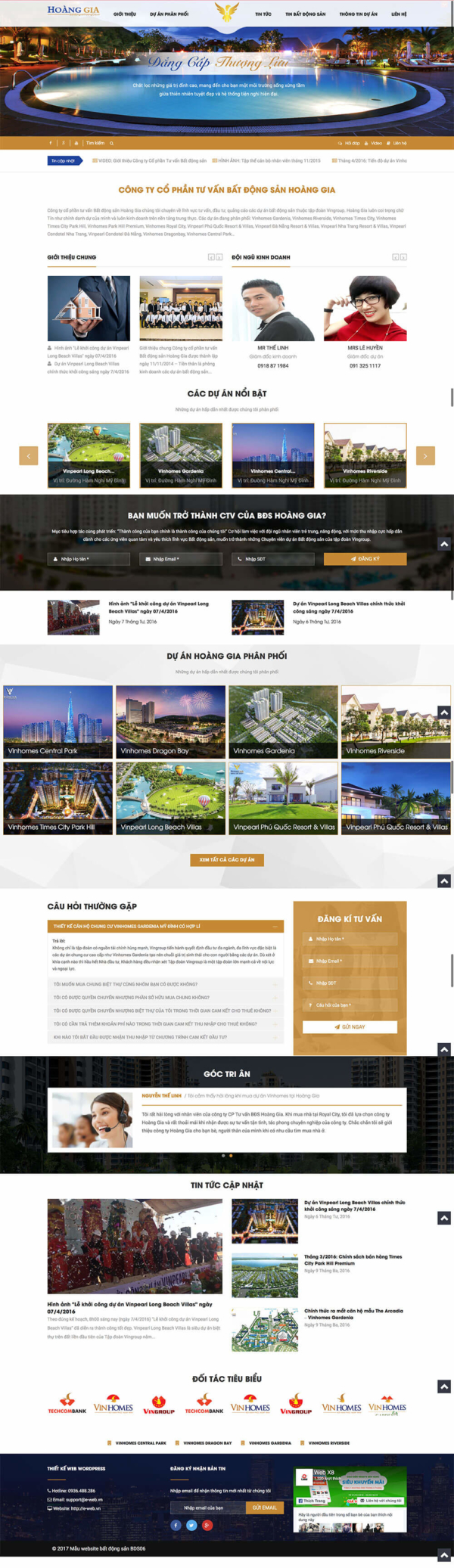 Mẫu thiết kế website bất động sản Hoàng Gia